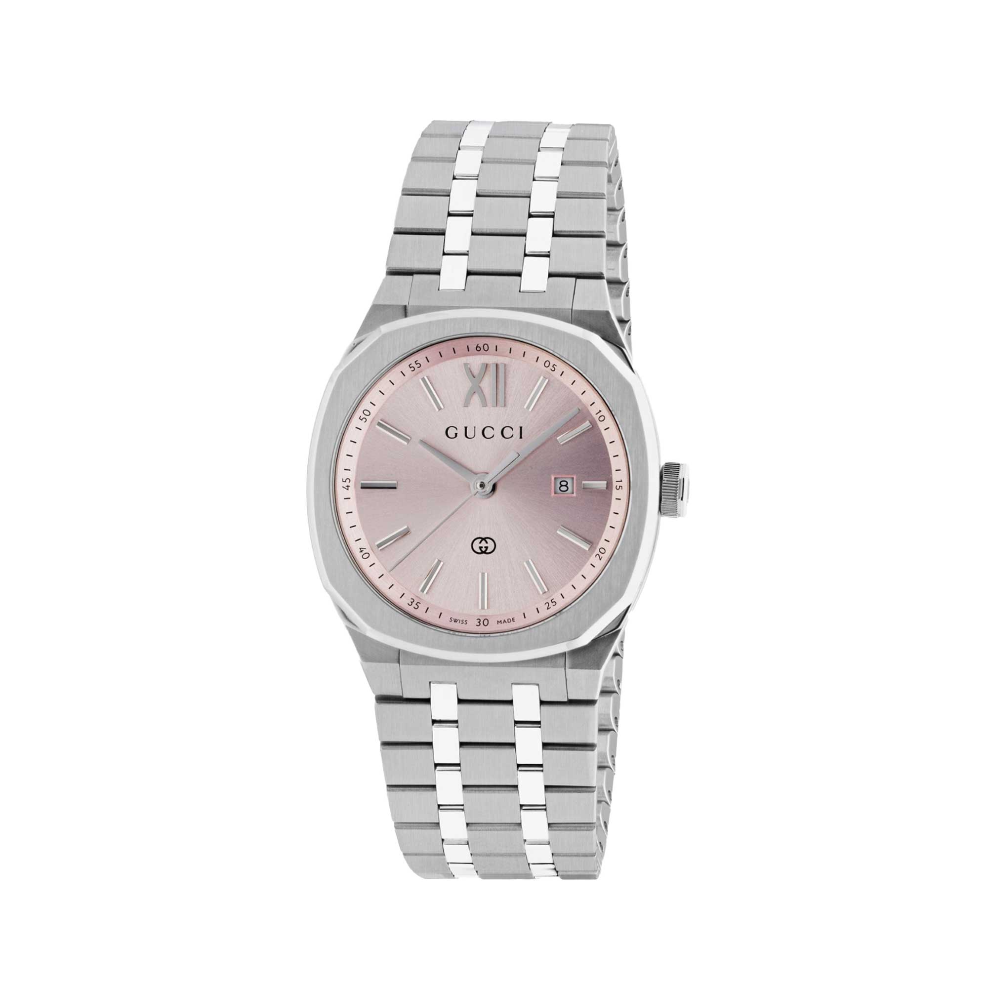 Orologio Gucci 25H 30 MM QUADRANTE ROSA E CASSA IN ACCIAIO