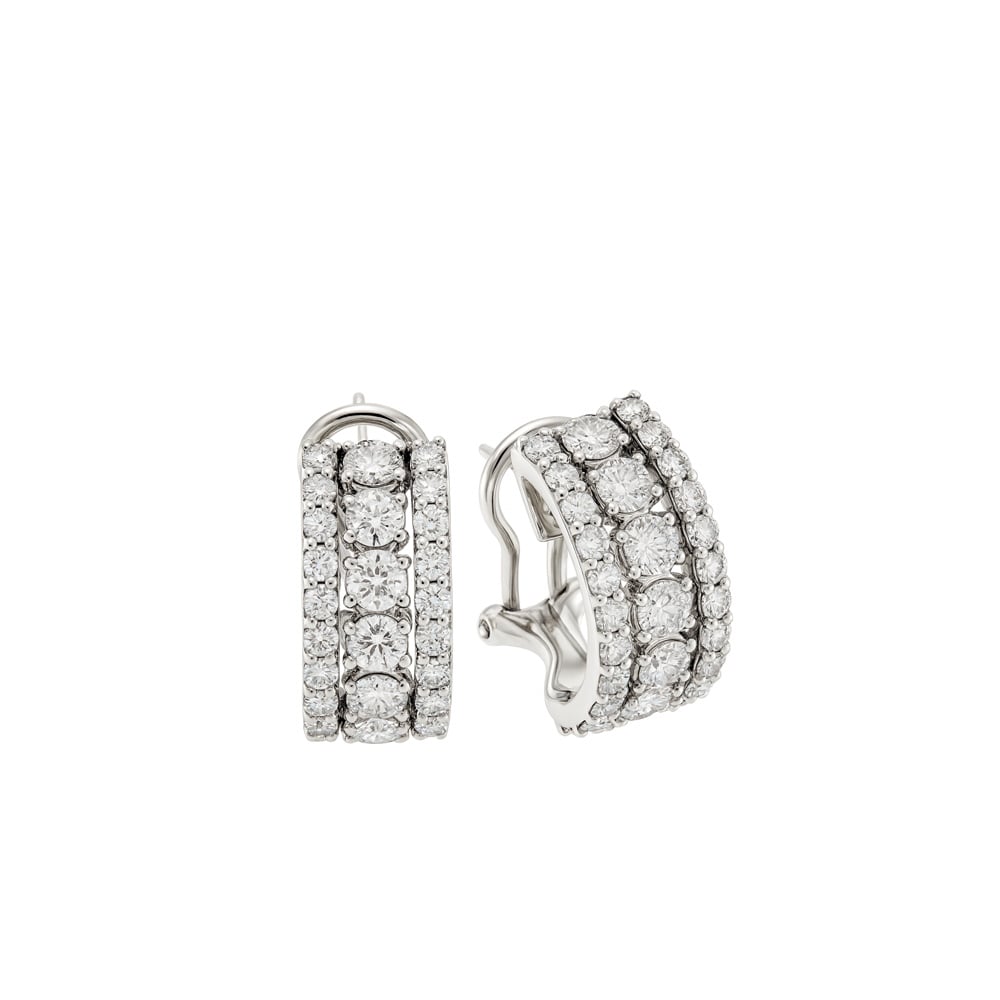 1 ROW WHITE GOLD GRIFFE EARRINGS WITH BRILLIANTS