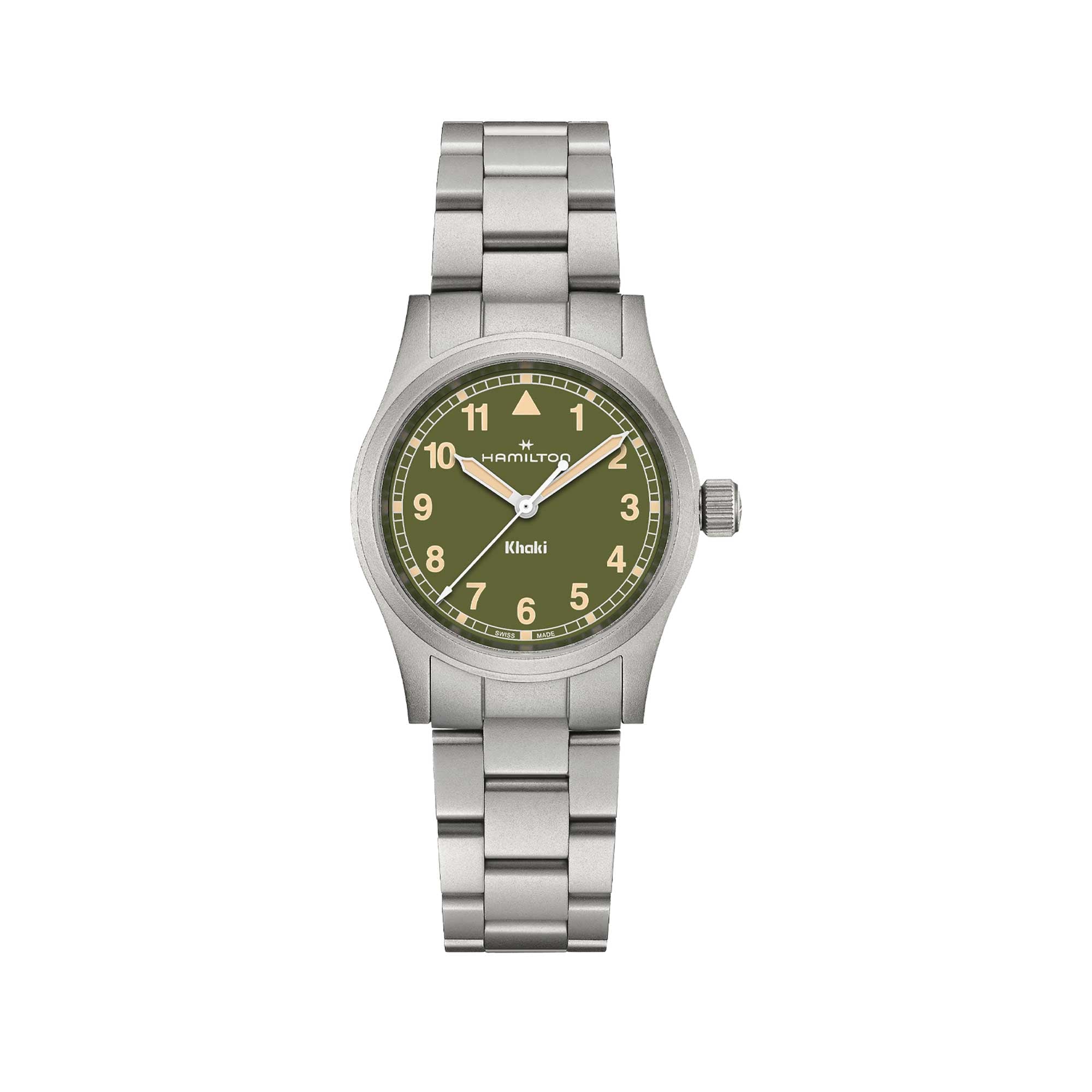 KHAKI FIELD QUARTZ QUADRANTE VERDE 33 MM