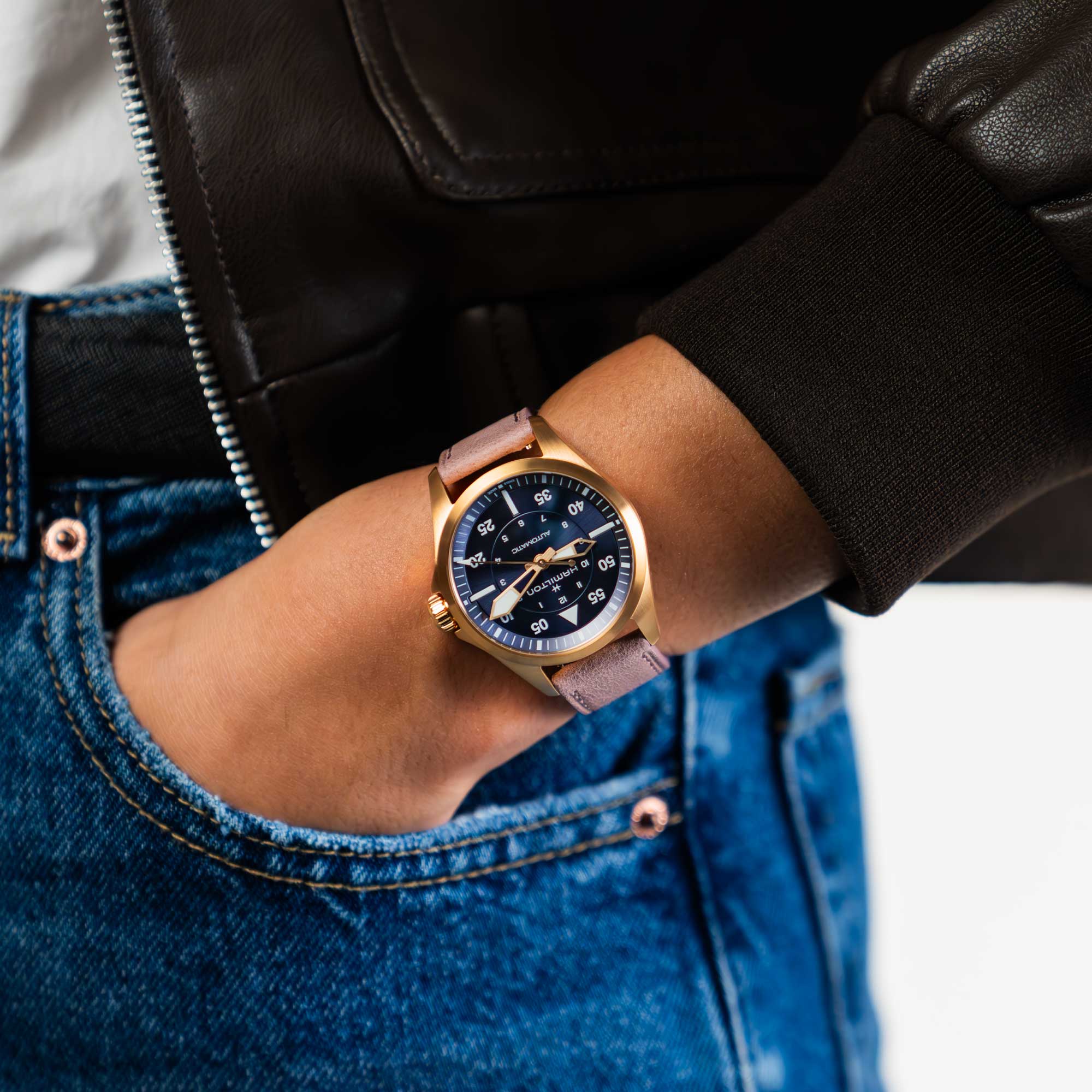 KHAKI AVIATION PILOT AUTO PVD ROSA 36 MM - immagine 3