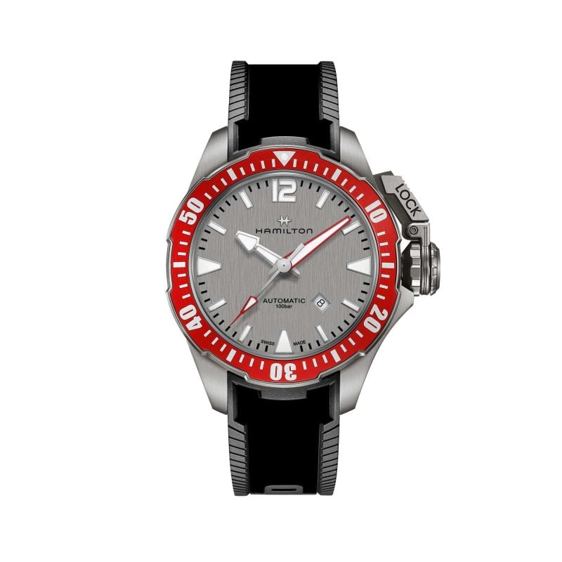 KHAKI NAVY FROGMAN TITANIUM AUTO QUADRANTE GRIGIO 46 MM