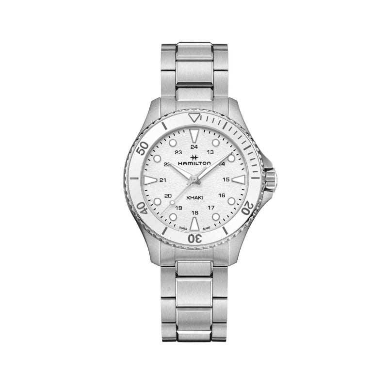 KHAKI NAVY SCUBA QUARTZ QUADRANTE BIANCO 37 MM