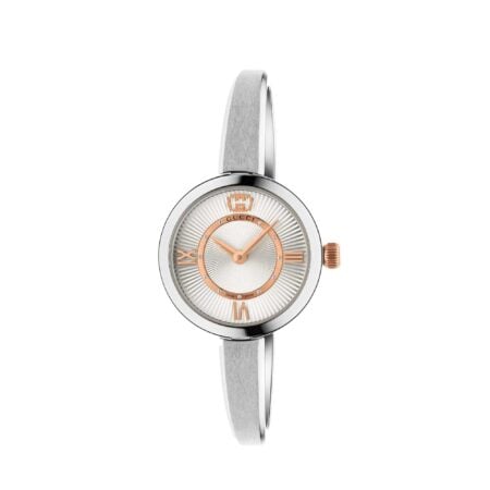 OROLOGIO GUCCI 24 MM QUADRANTE ARGENTATO GUILLOCHÉ 24 MM