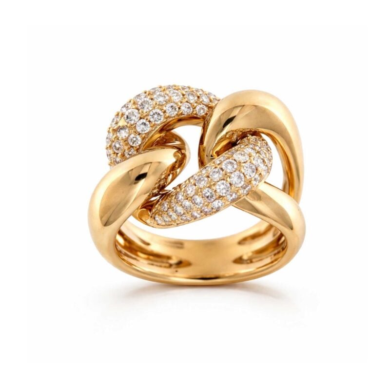 Anello grumette in oro rosa con brillanti 0,91 ct