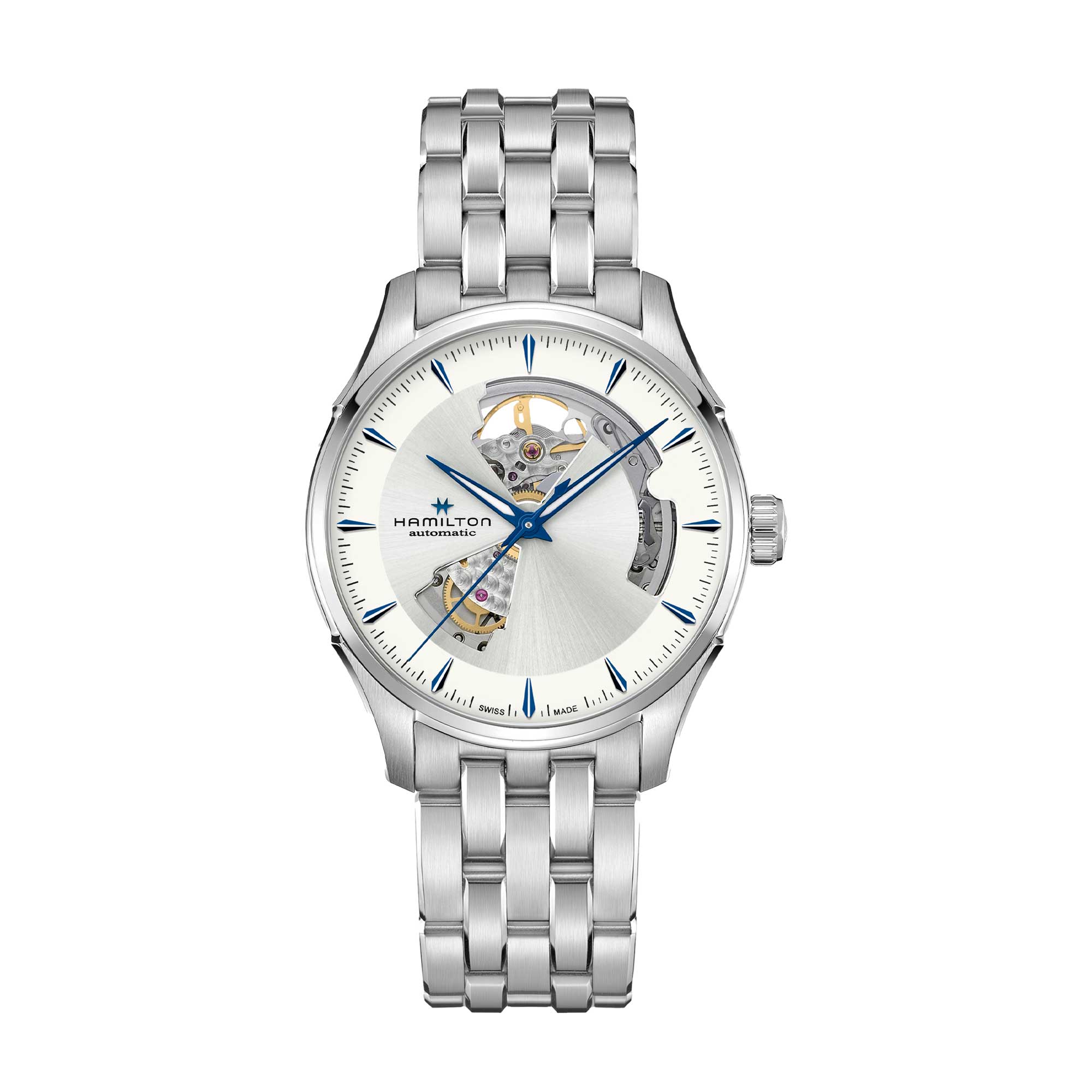 JAZZMASTER OPEN HEART AUTO 40 MM QUADRANTE ARGENTO