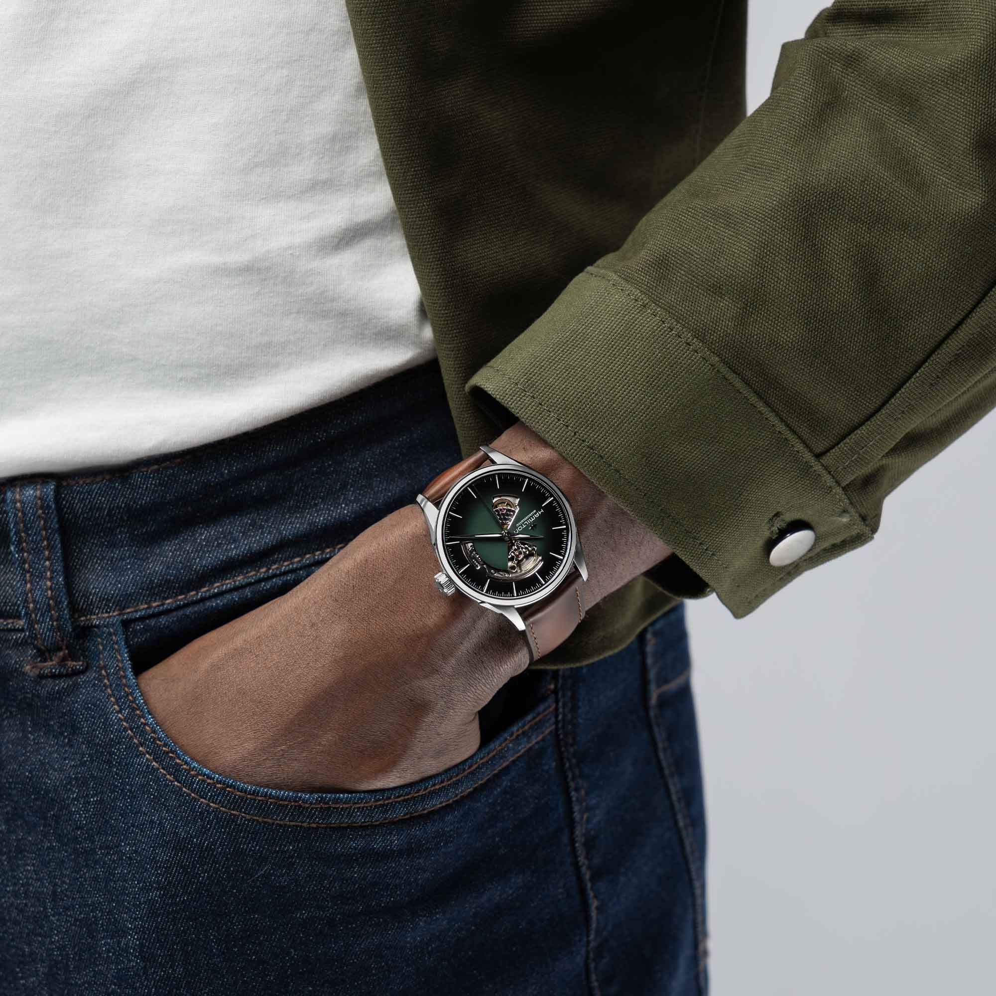 JAZZMASTER OPEN HEART AUTO 42MM QUADRANTE VERDE - immagine 3