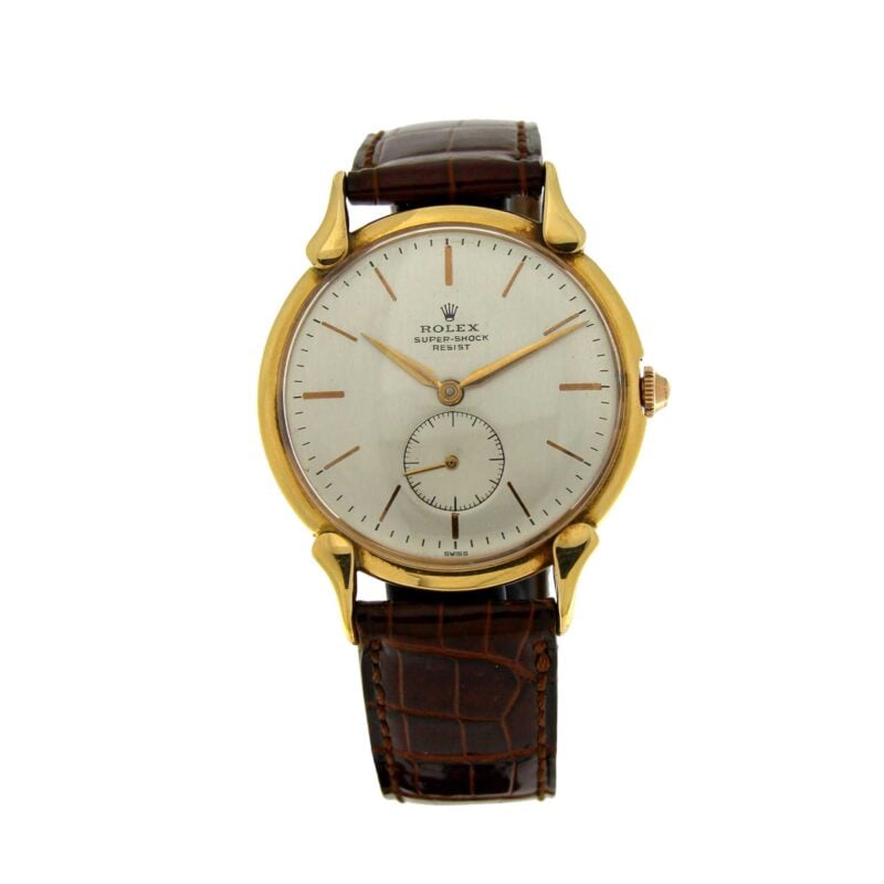 Orologio Rolex super shock anni 40 quadrante fibbia originale placata oro