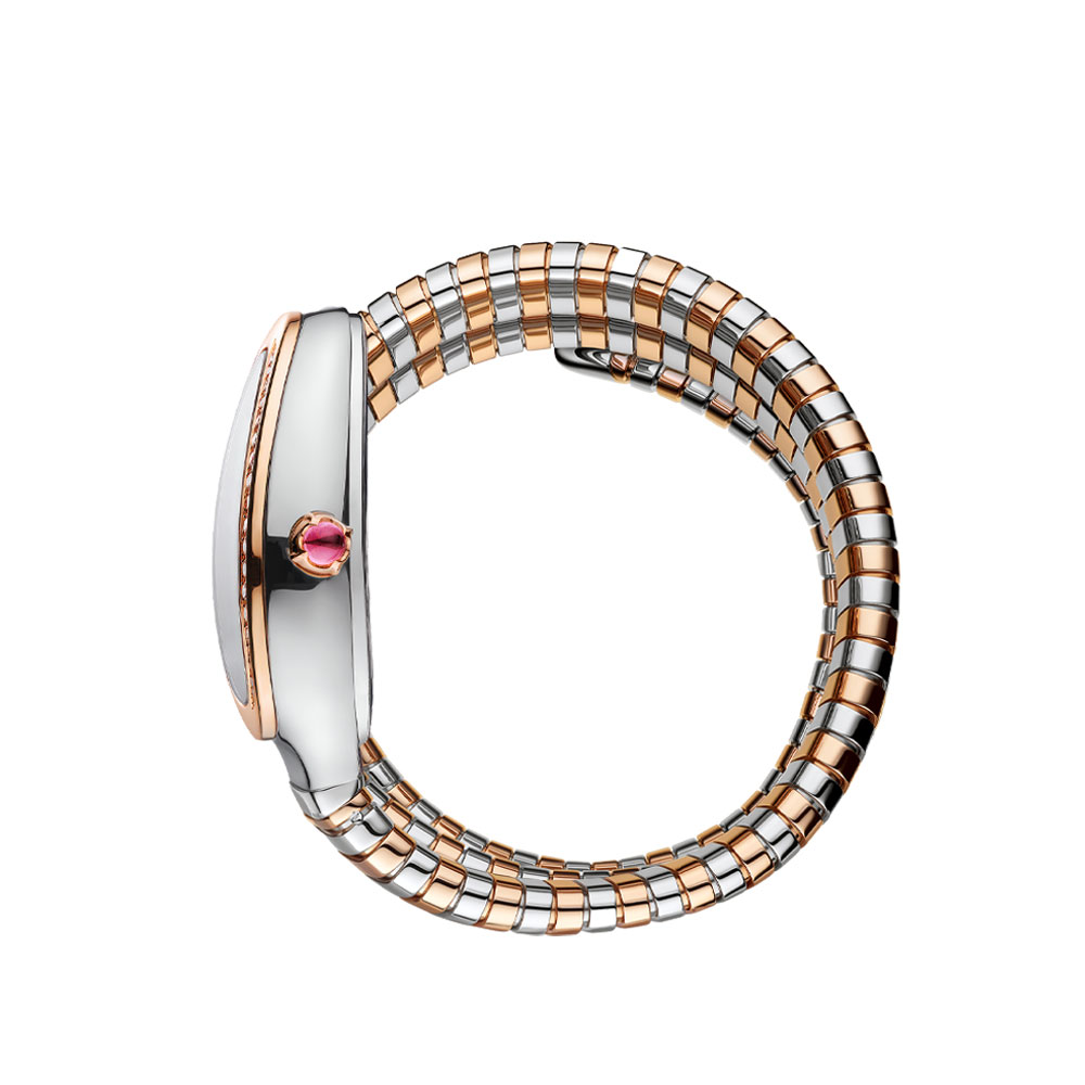 Serpenti Tubogas Orologio a doppia spirale oro rosa quadrante laccato verde - immagine 3
