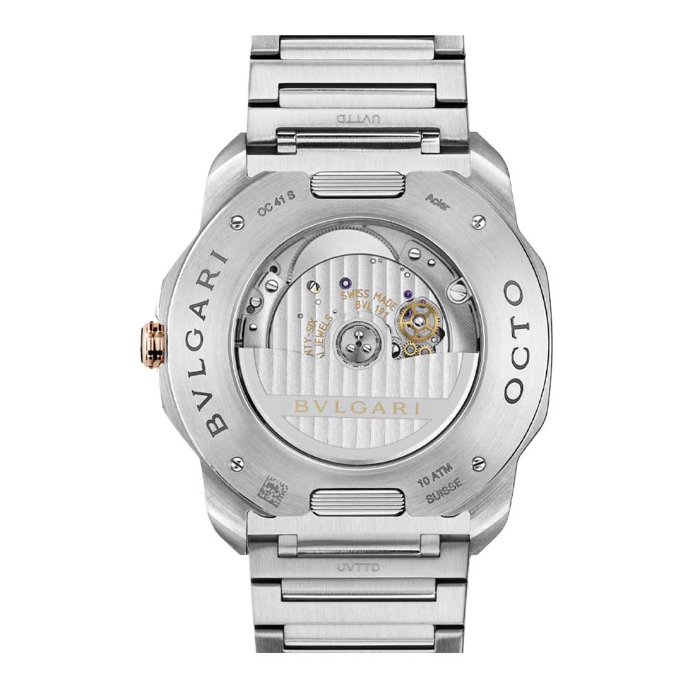 Orologio Octo Roma lunetta oro rosa quadrante blu - immagine 2