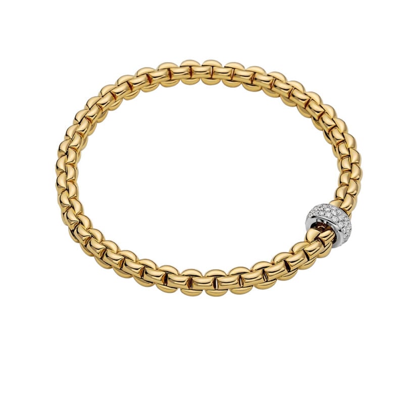 Bracciale Eka oro giallo e pavé di diamanti