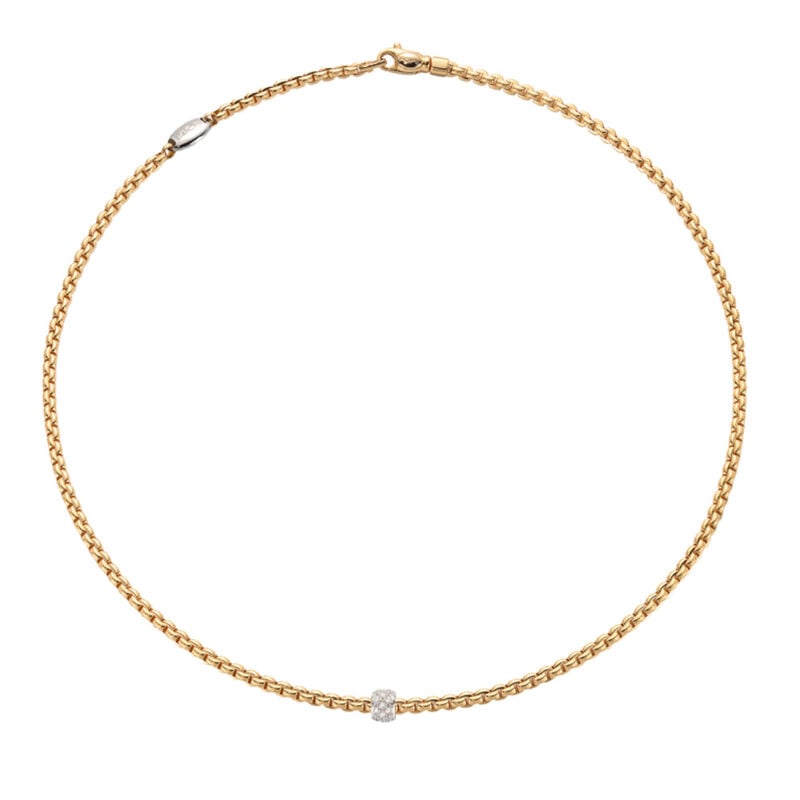 Collana Eka Flex’it oro giallo e pavé di diamanti