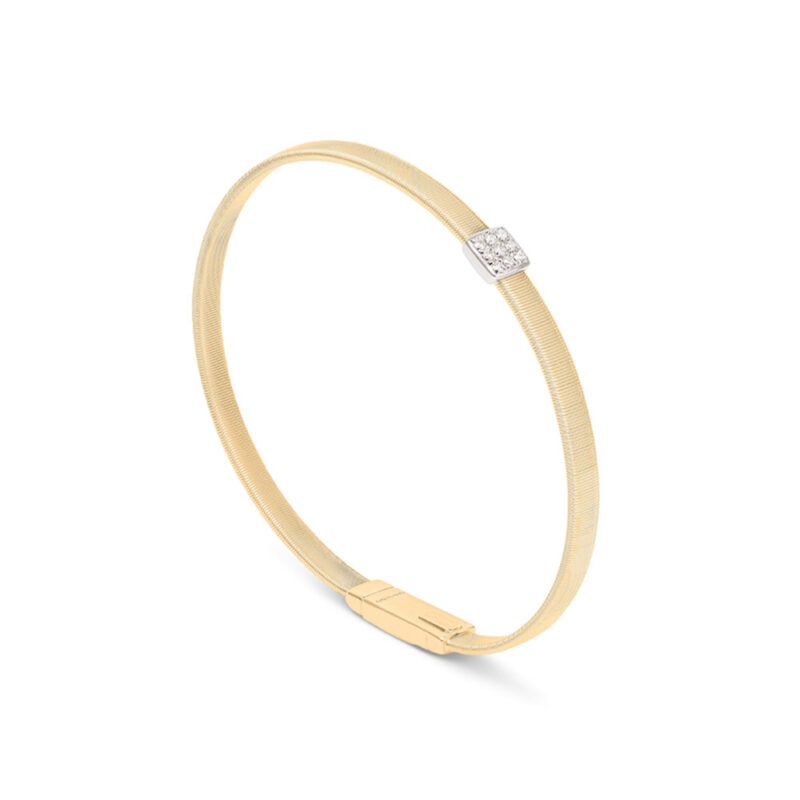 Bracciale Masai semi-rigido pavé di diamanti e oro giallo