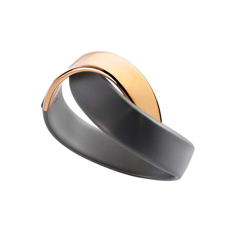 Bracciale Abbraccio titanio e oro rosa