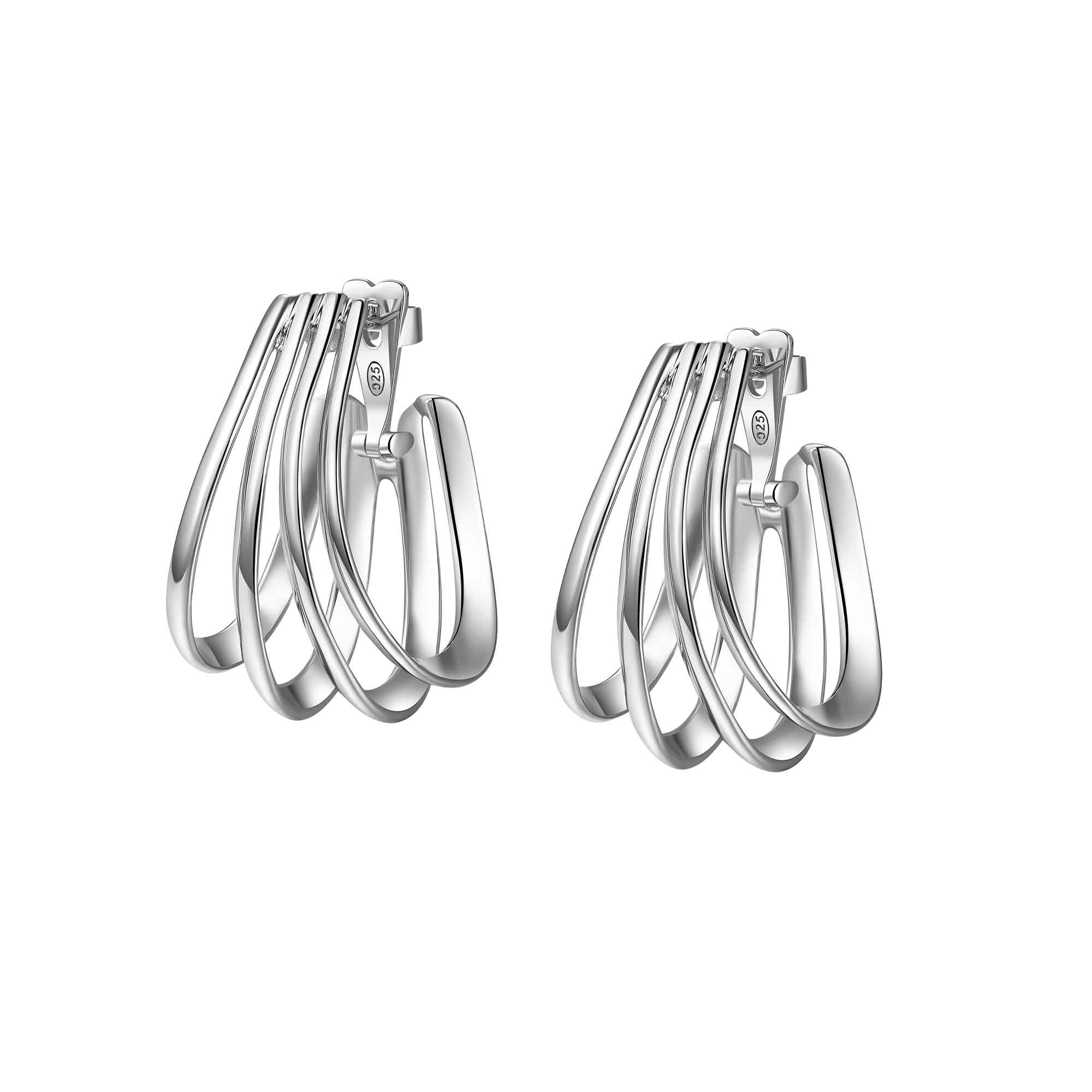 Orecchini Tecum a lobo a cerchio quadruplo argento