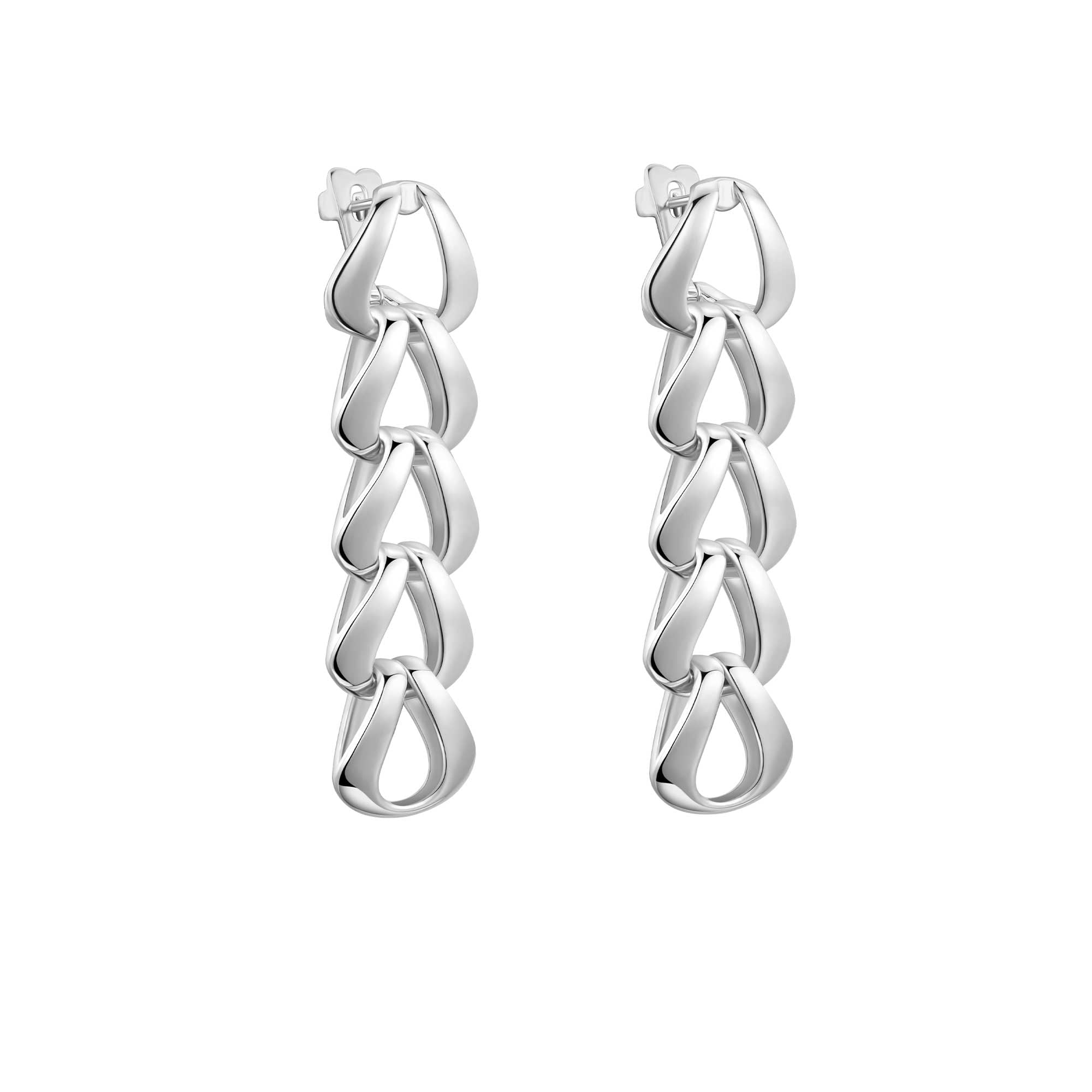 Orecchini Tecum pendenti a catena argento