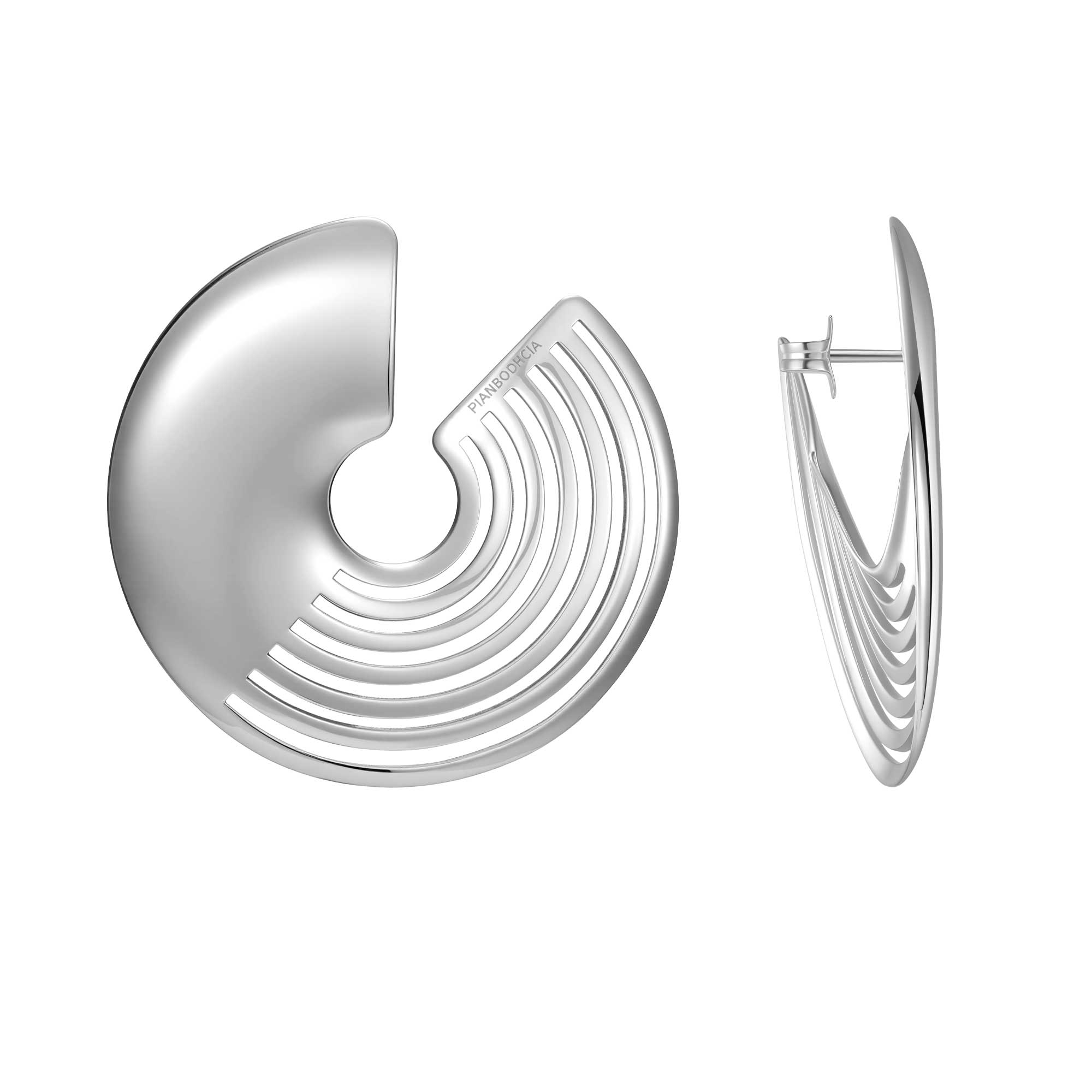 Orecchini Dorifora semicerchio a lobo argento - immagine 2