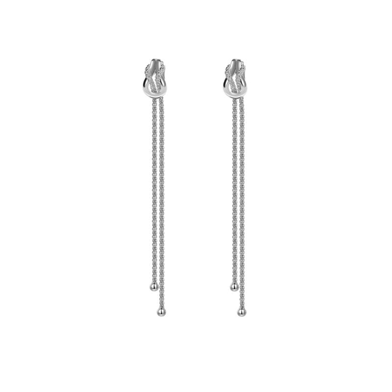 Orecchini Foedus texture sferica e chiusura classica a farfalla lunghi