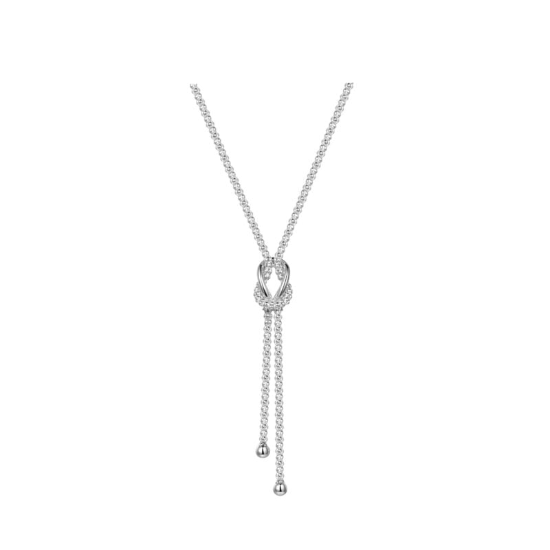 Collana Foedus catenina sottile nodo centrale argento