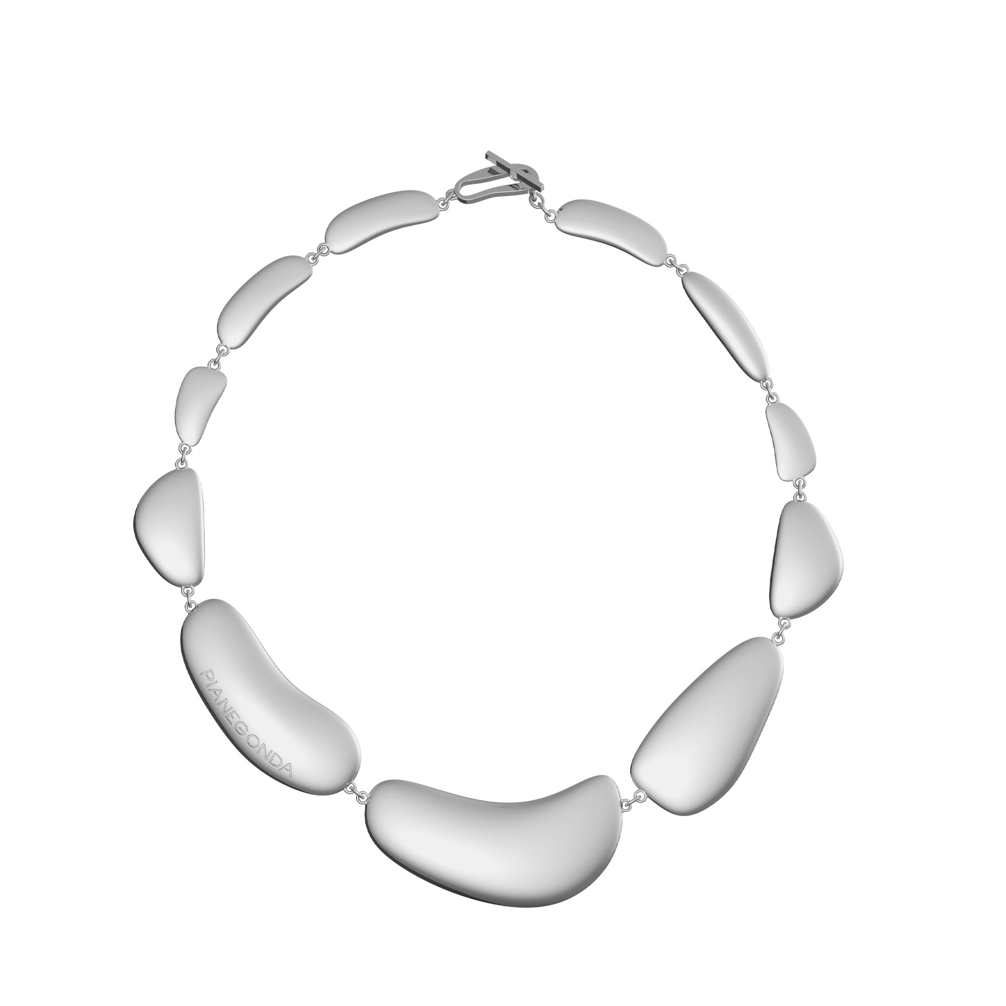 Collana Clipea forme irregolari argento - immagine 2