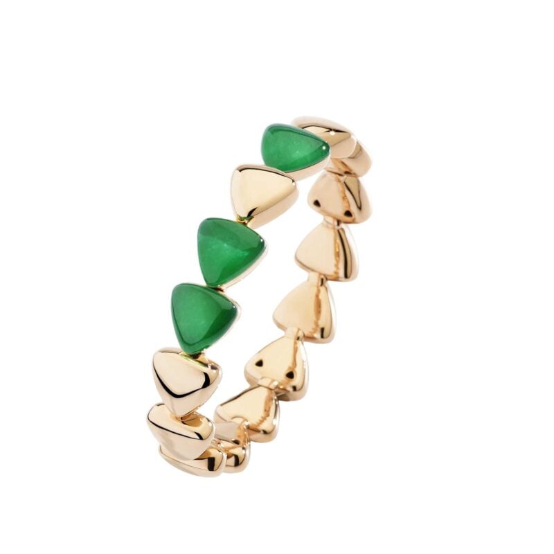 Bracciale Freccia Midi Giada e cristallo di rossa oro rosa