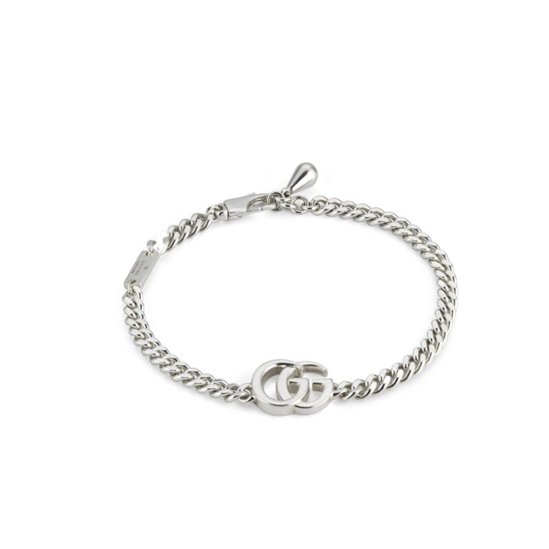 Bracciale con maglia a catena argento GG Marmont
