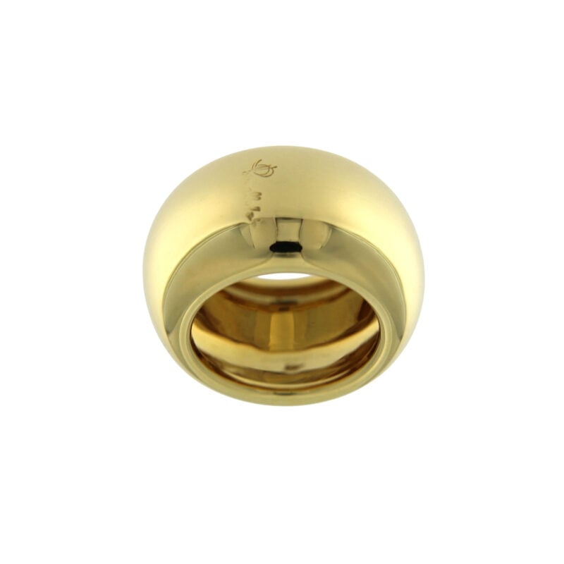 ANELLO POMELLATO IN ORO GIALLO FASCIA BOMBATA