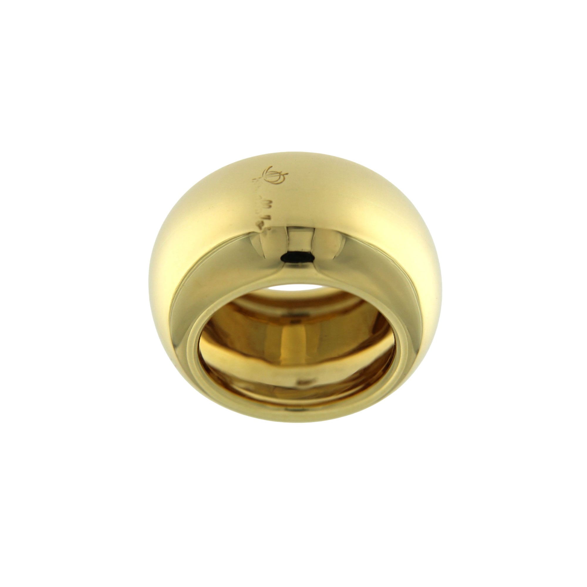 ANELLO POMELLATO IN ORO GIALLO FASCIA BOMBATA