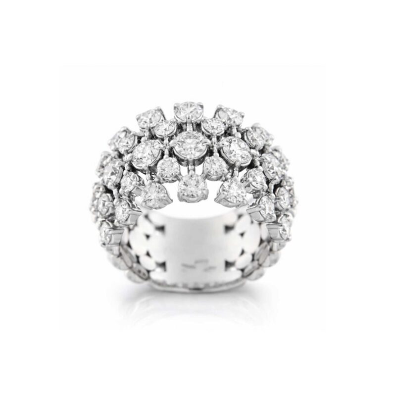 ANELLO STARS ORO BIANCO BRILLANTI IRREGOLARI