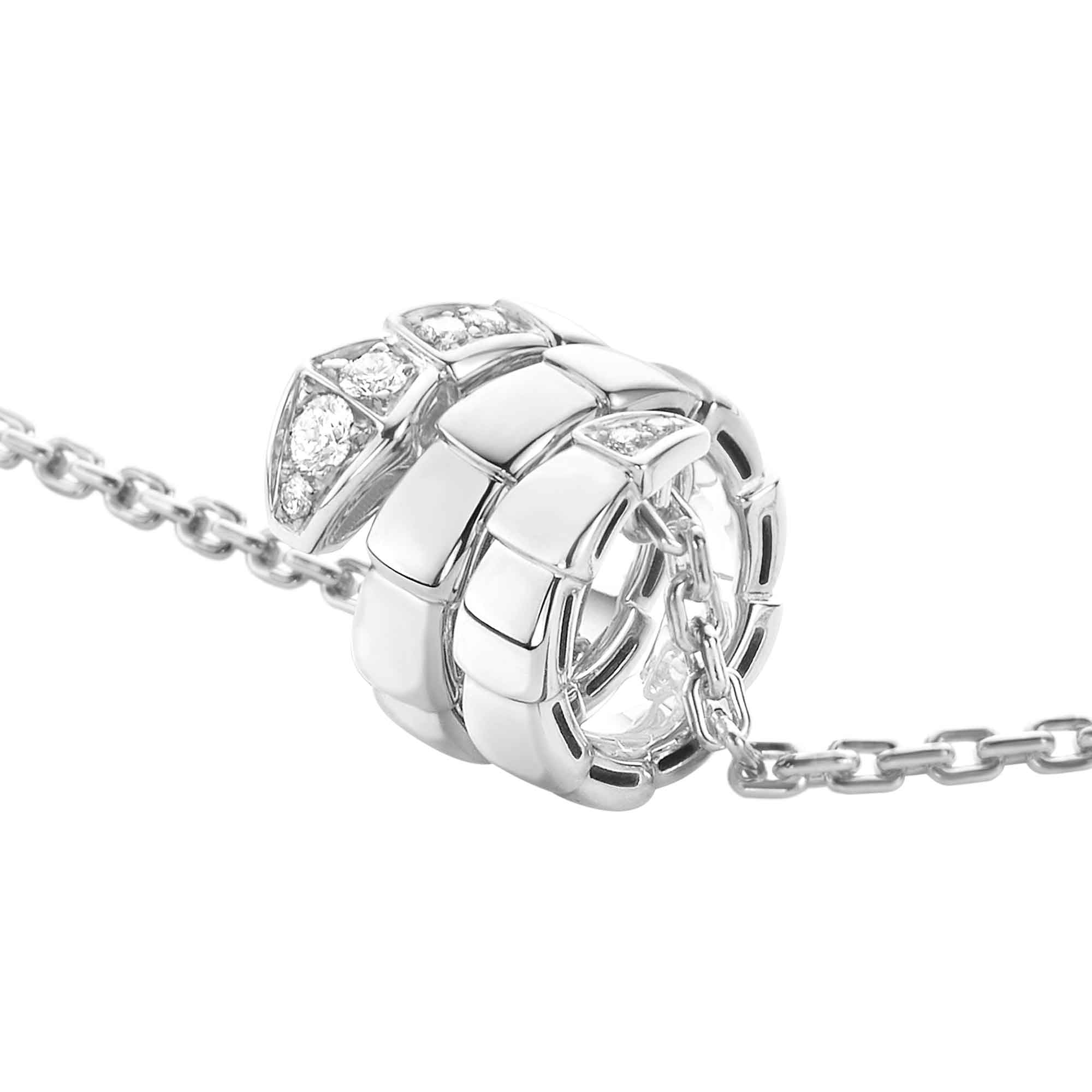 Serpenti Viper Collana Oro Bianco Pavé di diamanti - immagine 2