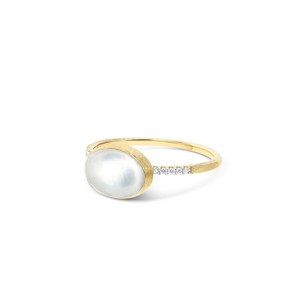 Anello Boules in oro giallo con madreperla diamanti - immagine 2