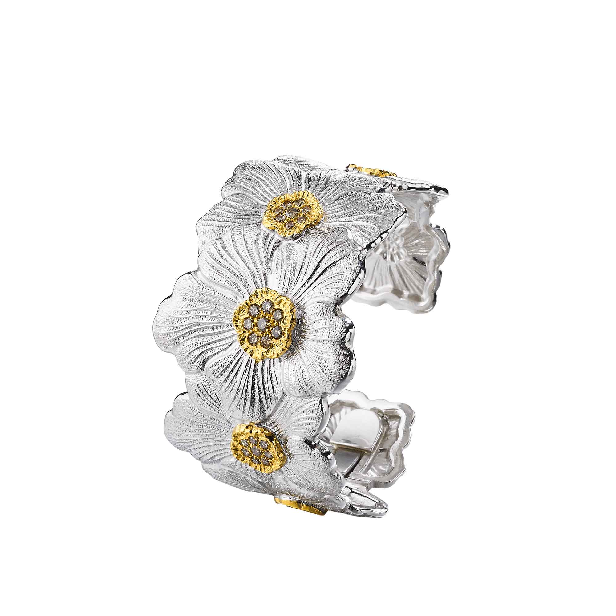 BRACCIALE GARDENIA BLOSSOMS DIAMONDS IN ARGENTO - immagine 2