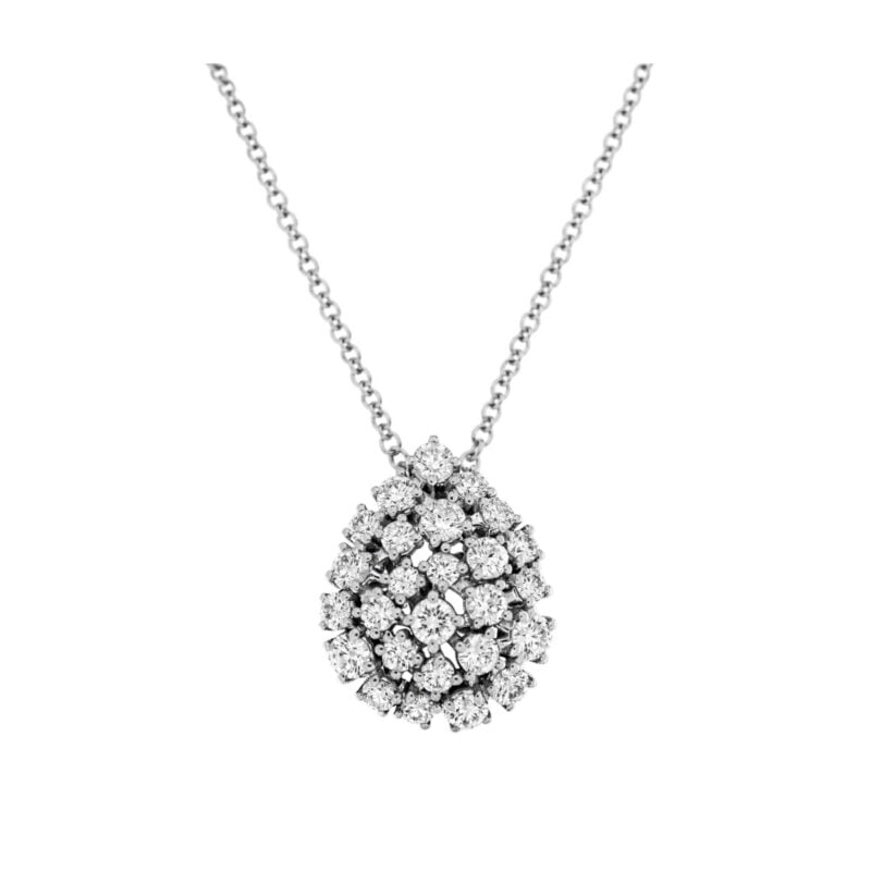 Collana Nuvola media oro bianco goccia griffe brillanti
