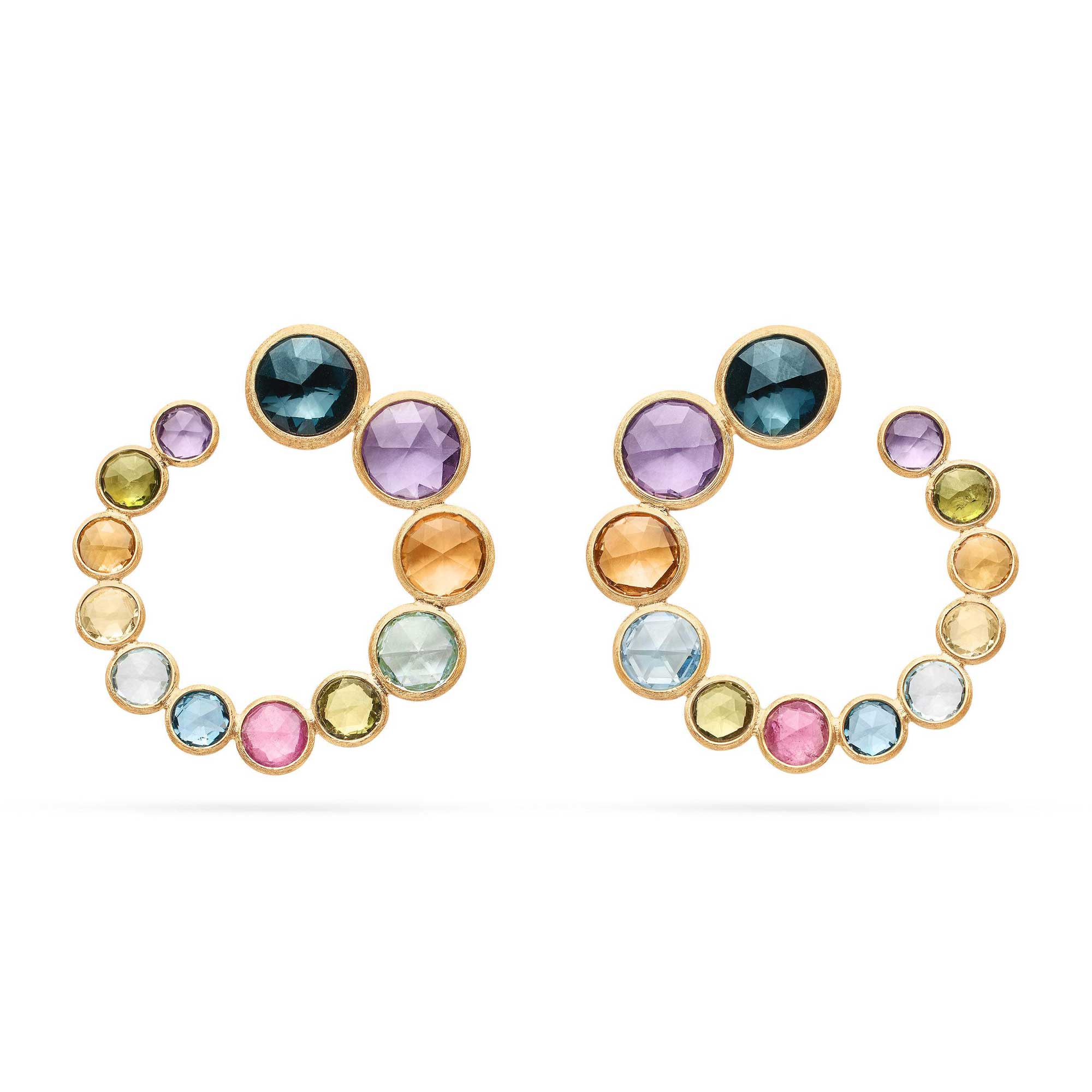 Orecchini Alta in oro giallo 18kt con gemme multicolore