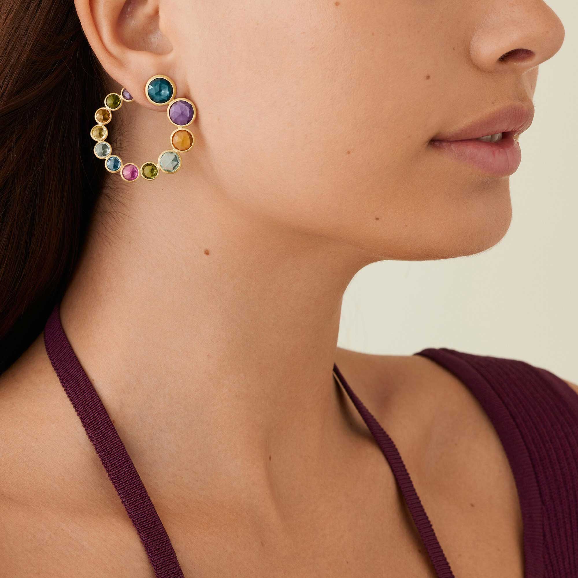 Orecchini Alta in oro giallo 18kt con gemme multicolore - immagine 2