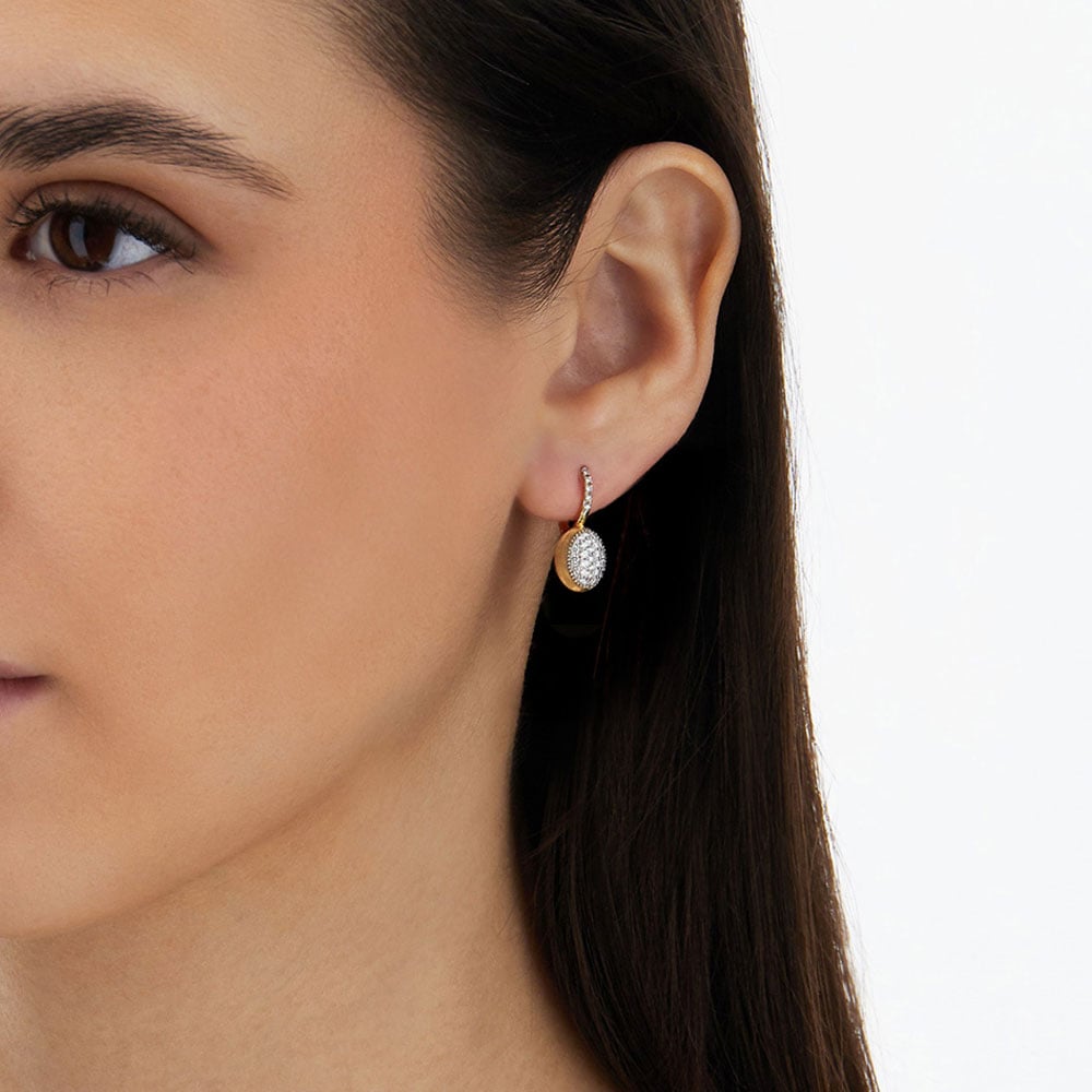 ORECCHINI BOULES CILIEGINE PICCOLI PENDENTI IN ORO E DIAMANTI - immagine 3