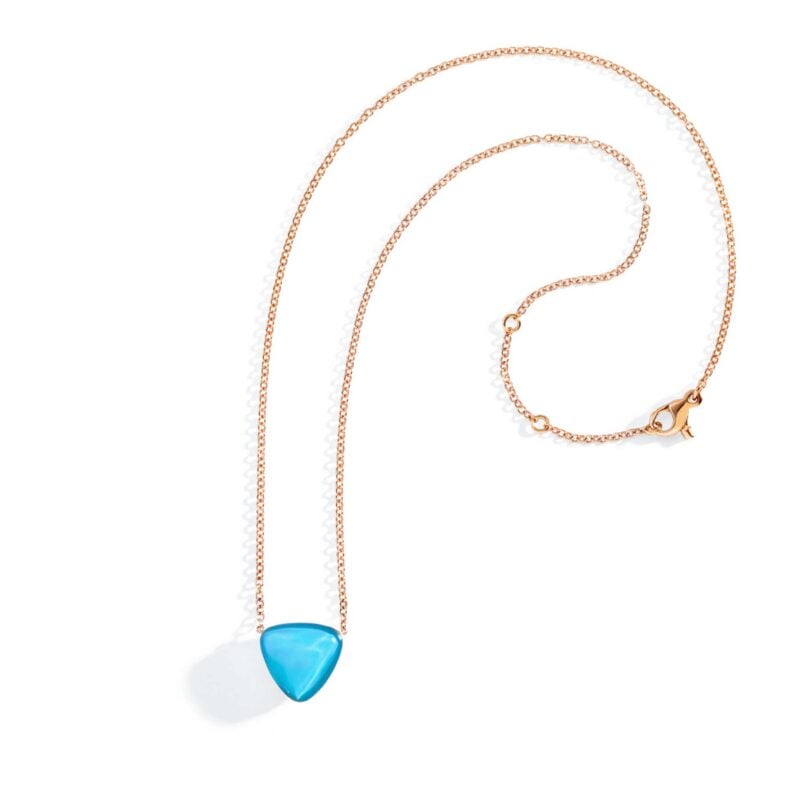 Collana Freccia ORO ROSA Lapislazzulo e Cristallo di rocca