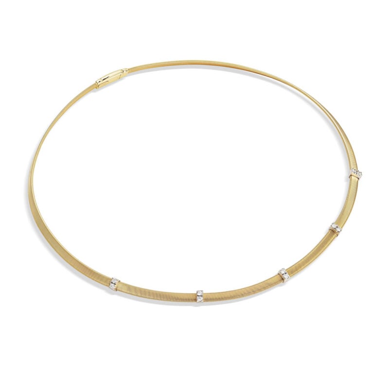 Collana Masai in oro giallo con 5 elementi brillanti