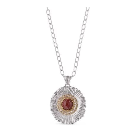 Pendente Margherita grande argento diaspro rosso