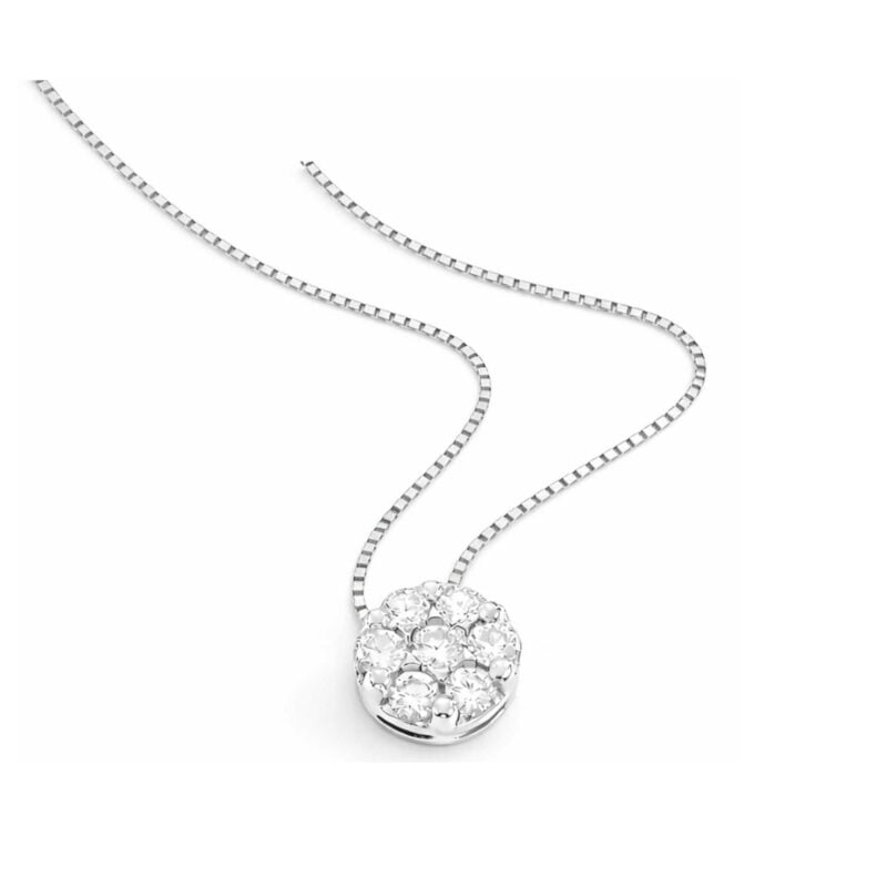 Collana Flowers Oro Bianco Diamanti Naturali