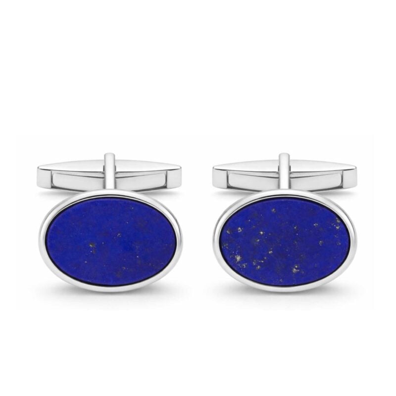 Gemelli Ovali in argento e lapis