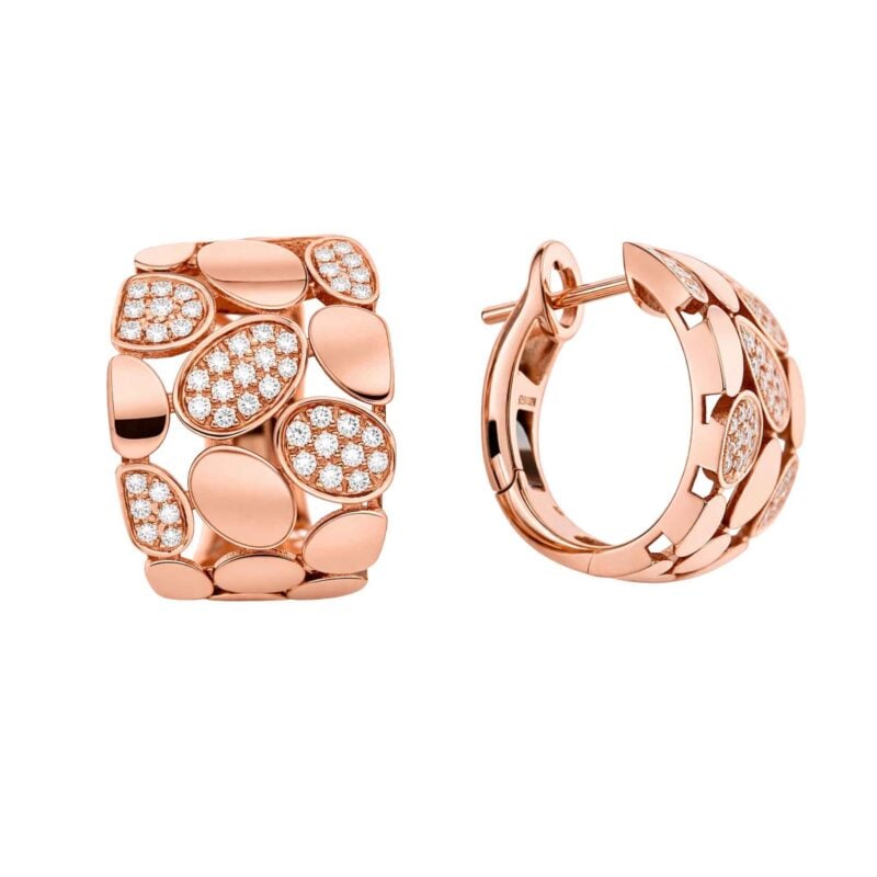 Orecchini Pantelleria semicerchio oro rosa con brillanti 0,37 ct