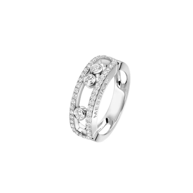 MOVE CLASSIQUE ANELLO ORO BIANCO E 3 DIAMANTI IN MOVIMENTO