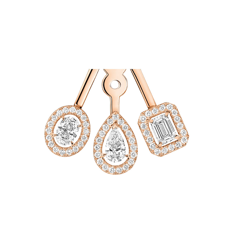 MY TWIN ORECCHINI TRIO ORO ROSA E DIAMANTI - immagine 2