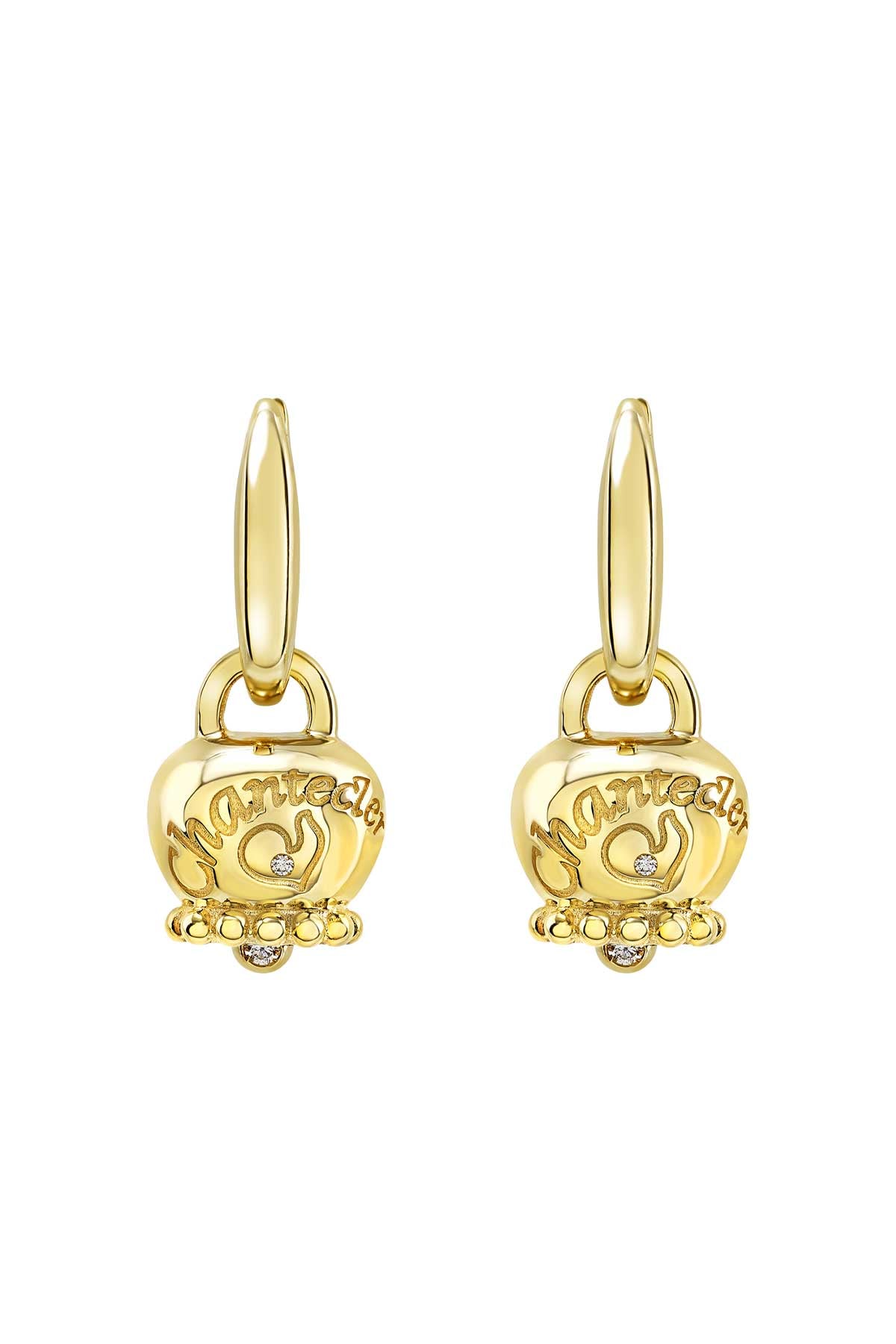 Orecchini Campanella Suamèm piccoli oro giallo 9kt e diamanti