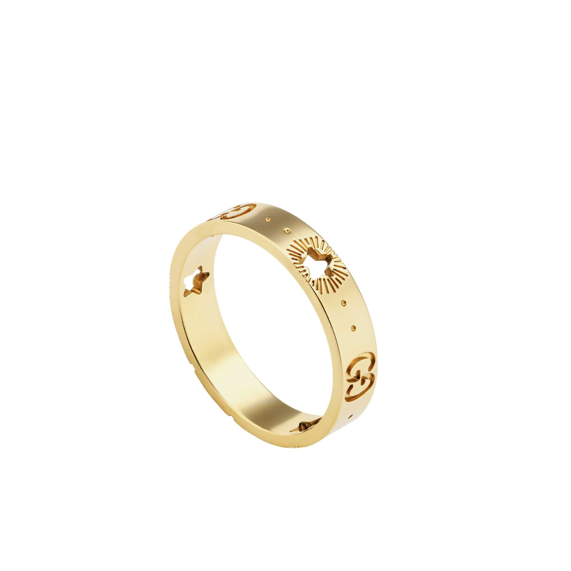 Anello GUCCI Icon oro giallo con stelle