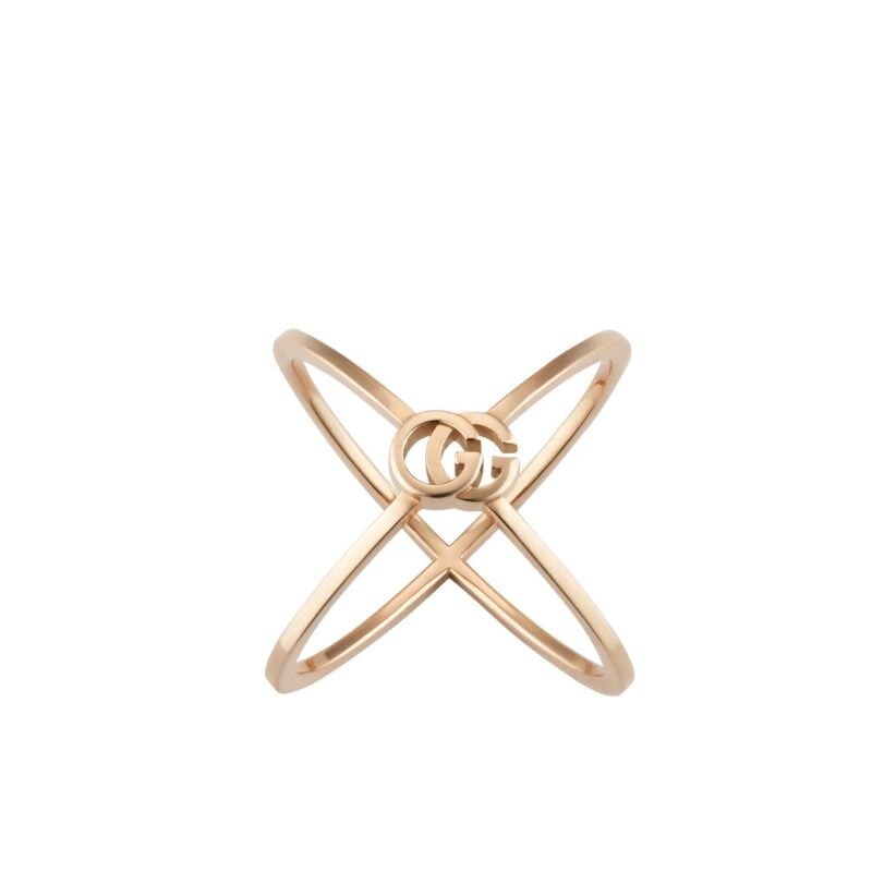ANELLO GUCCI X ORO ROSA GG RUNNING