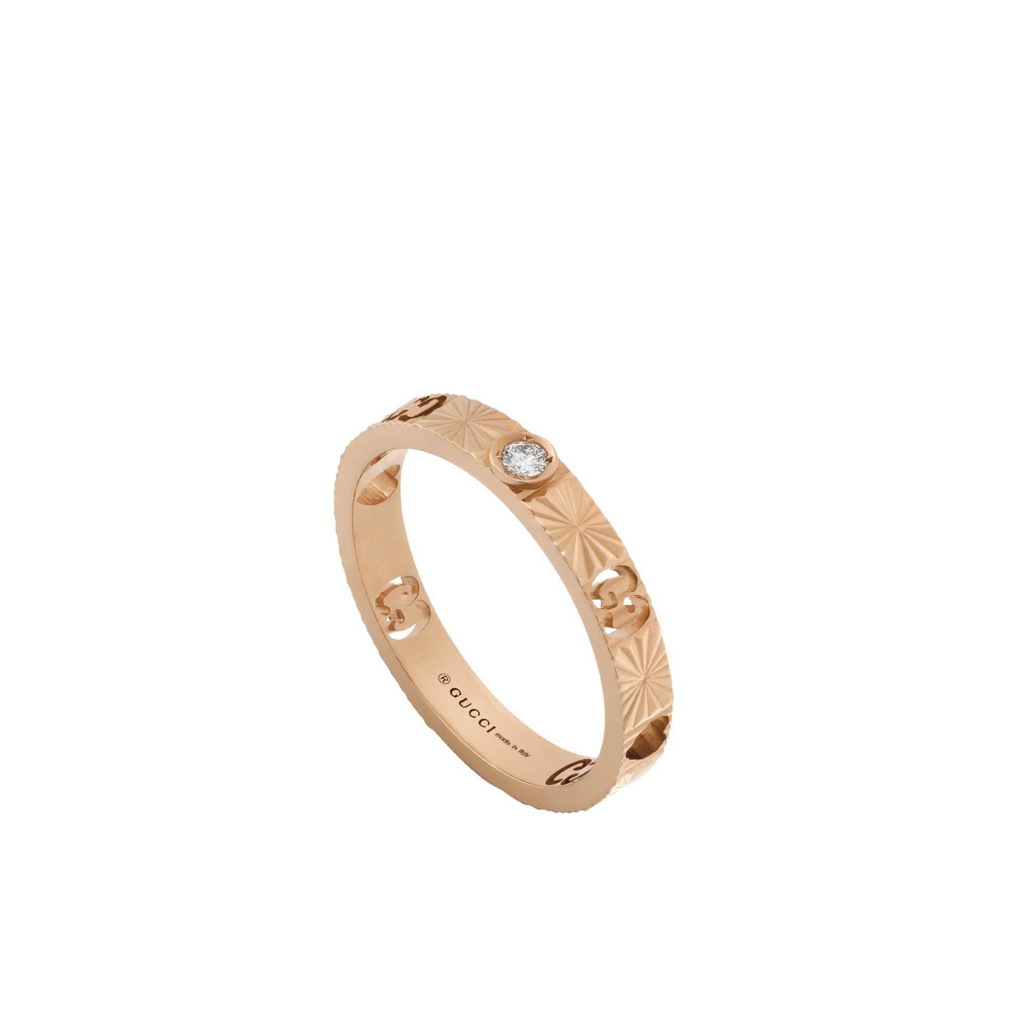 ANELLO ICON 18 CARATI CON DIAMANTE E CUORI