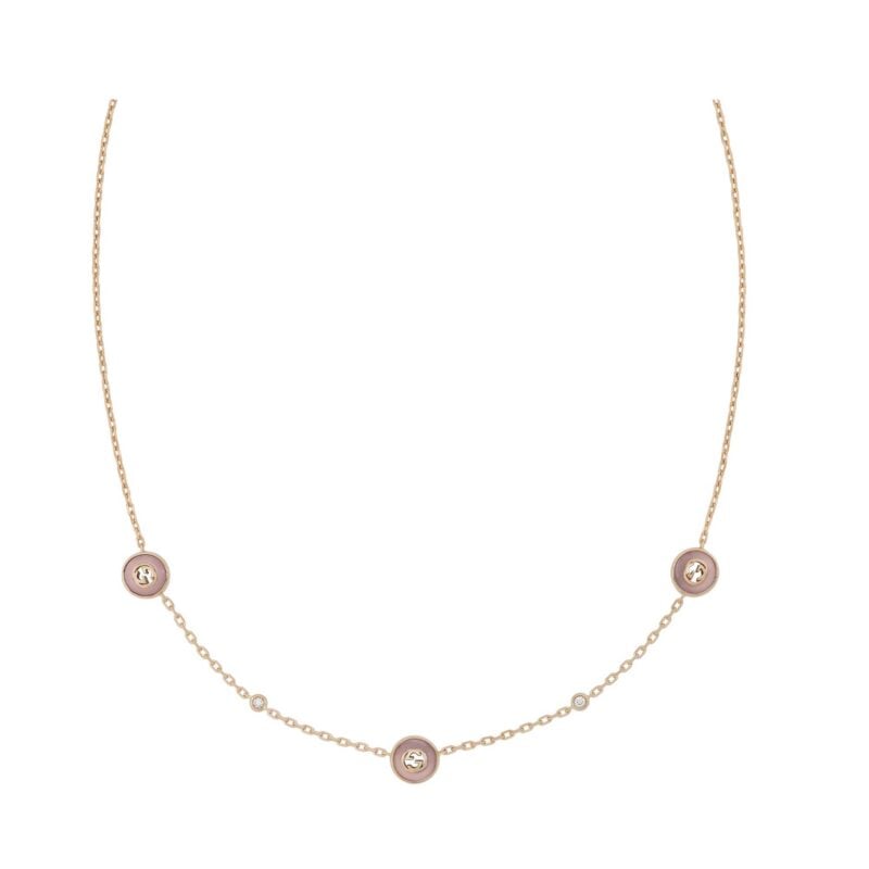 Collana a catena Gucci Interlocking oro rosa 