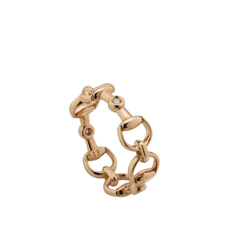 Anello Gucci Horsebit oro rosa e 1 diamante