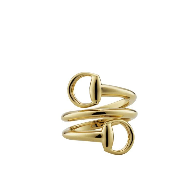 Anello contrarié Gucci Horsebit oro giallo